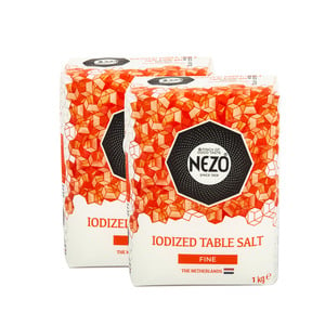 Nezo Fine Iodized Table Salt Value Pack 2 x 1 kg