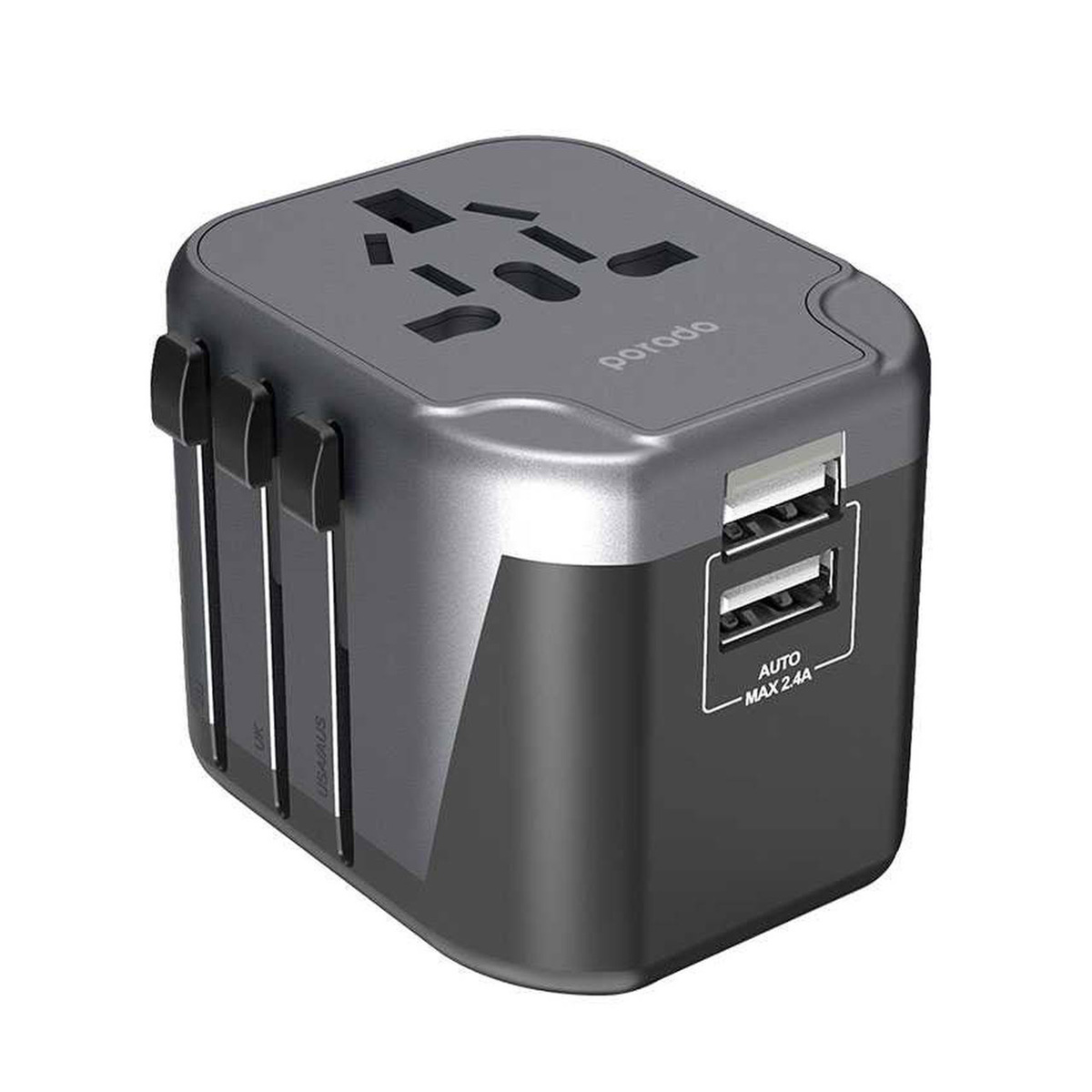 Porodo PD-303UTV-BK Dual Port Universal Travel Charger PD 18W + , with Dual  USB Port  - Black Online at Best Price | Power Adaptr&Charger | Lulu UAE