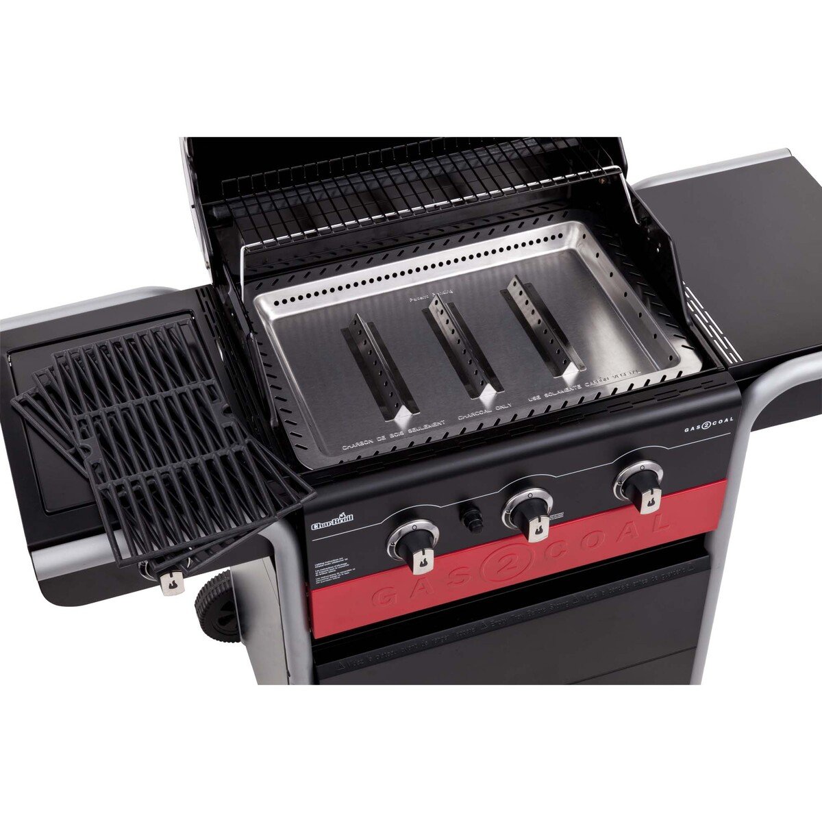 Char-Broil BBQ Gas Coal Grill 3 Burner Side Burner