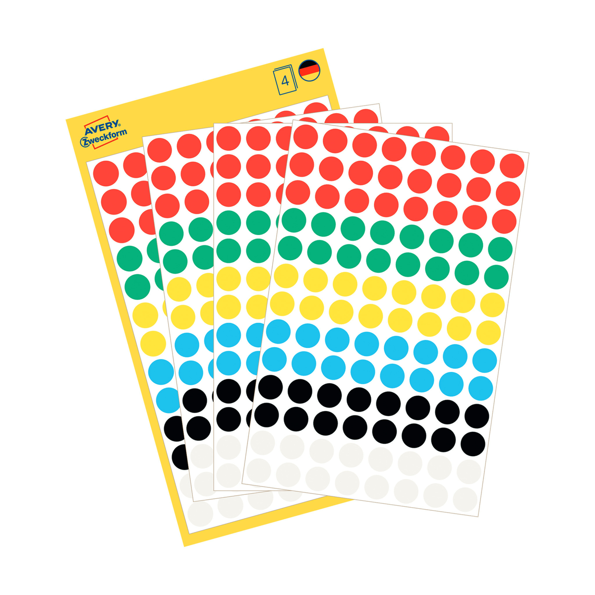 Avery Dot Stickers, 8mm, 416 Pcs, Multi Color, 3090