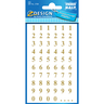 Avery Film 0-9 Number Stickers, 124 Labels/2 Page, Golden, 3728