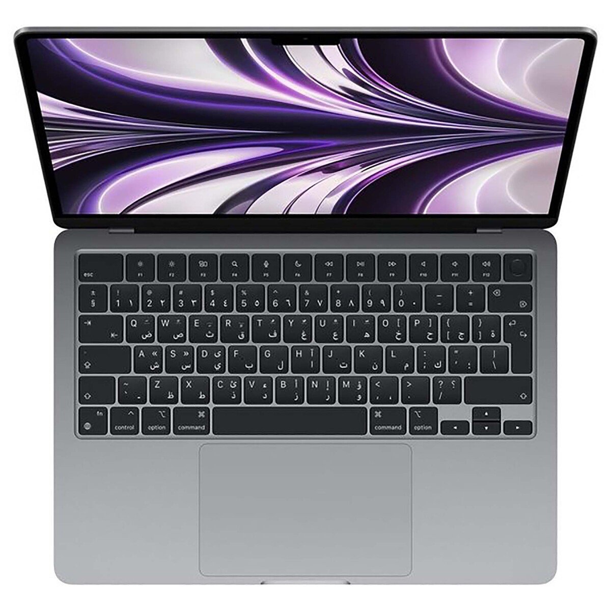 Apple MacBook Air MLXW3AB/A, Apple M2 chip with 8-core CPU and 8-core GPU,8GBRAM,256GB SSD,macOS Monterey,Space Grey,Arabic/English Keyboard