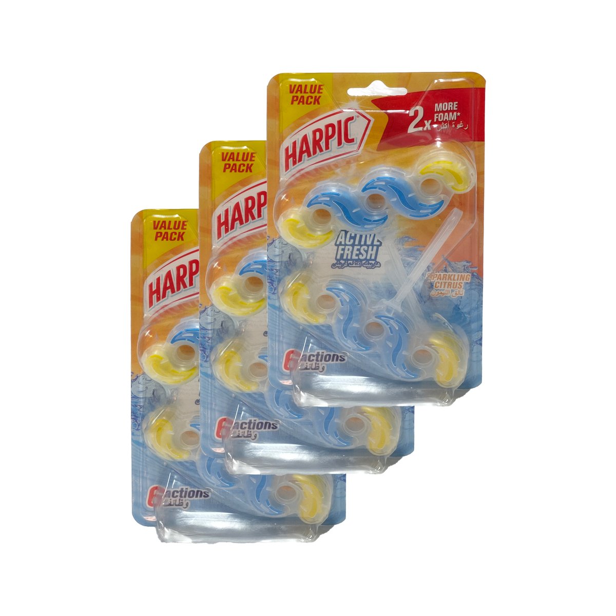 Harpic Active Fresh Sparkling Citrus Toilet Wave 3 x 35 g