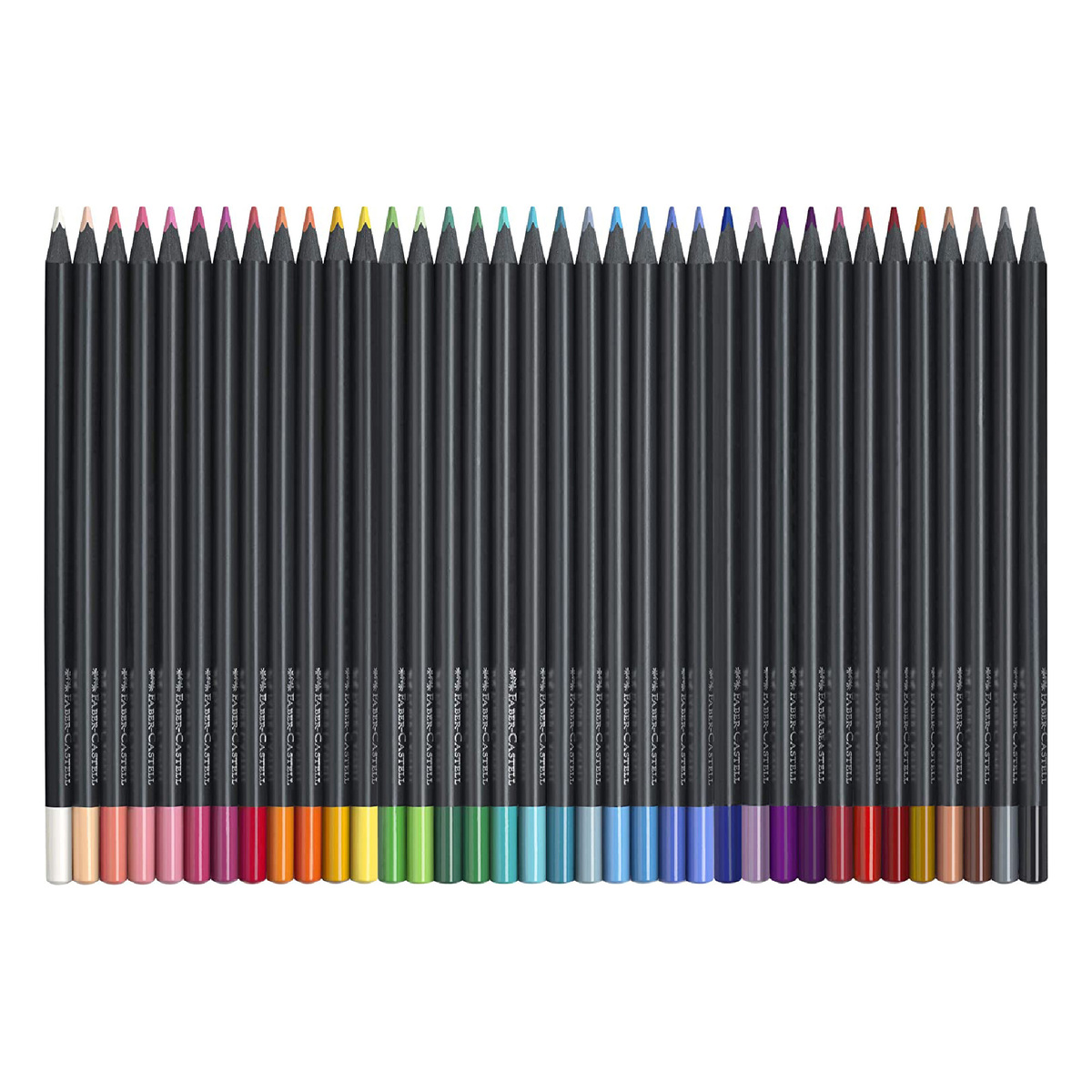 Faber-Castell Black Edition Black Wood And Supersoft Lead Colour Pencils, Pack of 36, FC116436