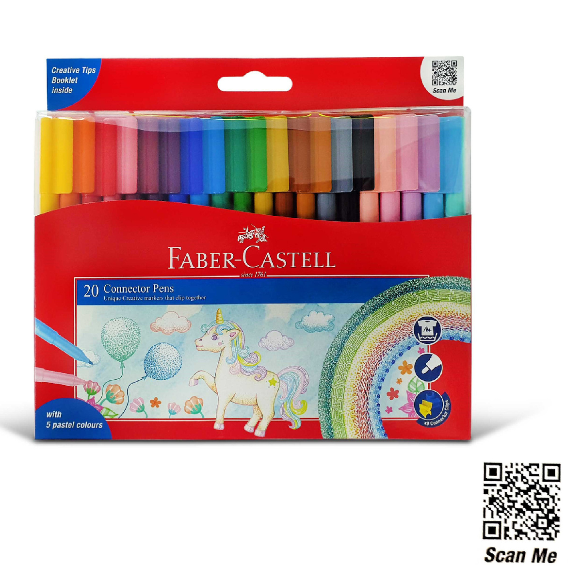 Faber-Castell Connector Pens Coloured Markers Assorted Pack 20