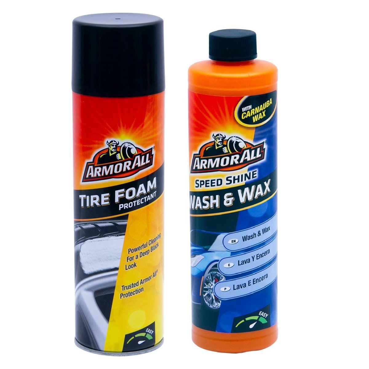 Armor All Tire Foam Protectant 600ml + Wash & Wax 300ml