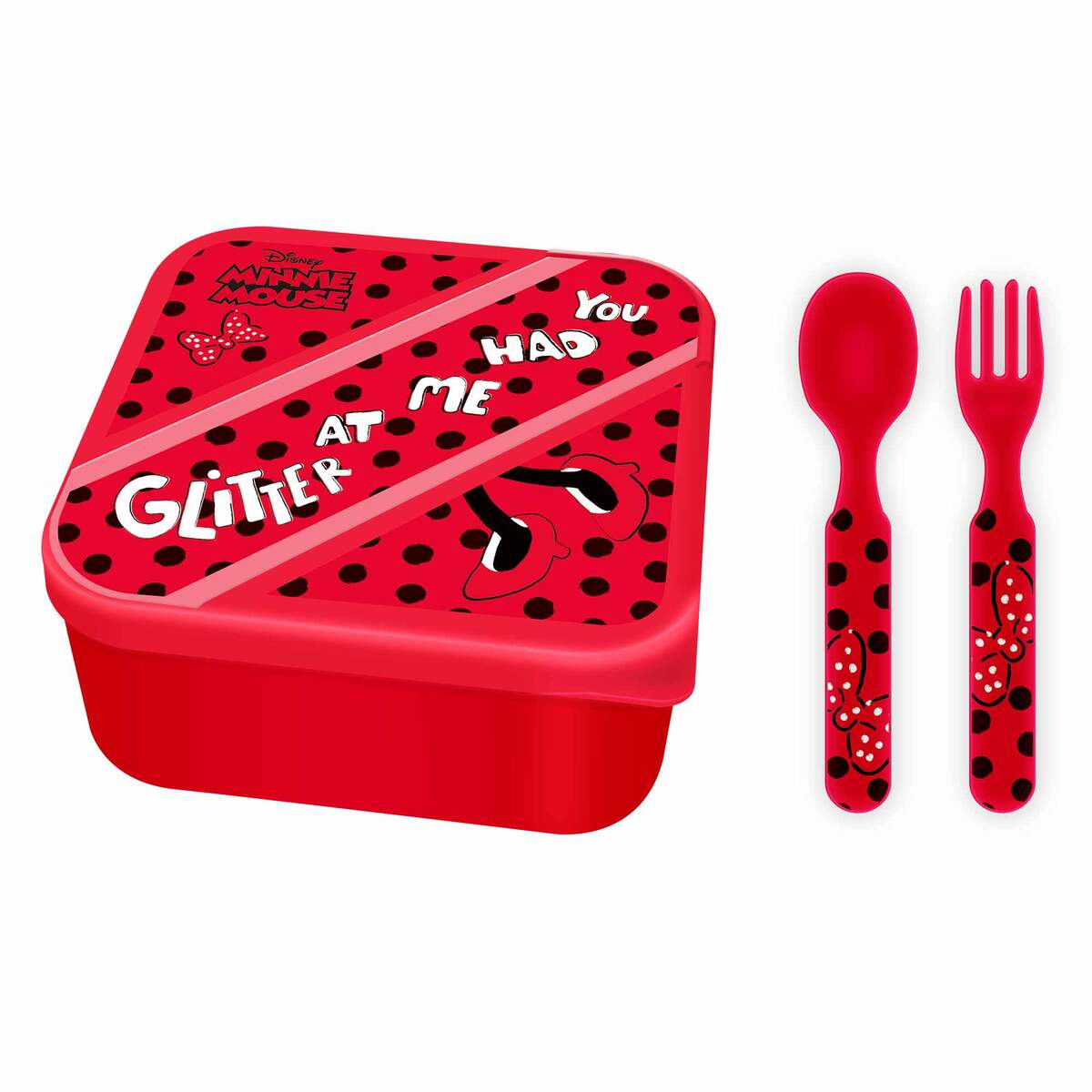 Minnie Mouse Lunch Box with Cutlery