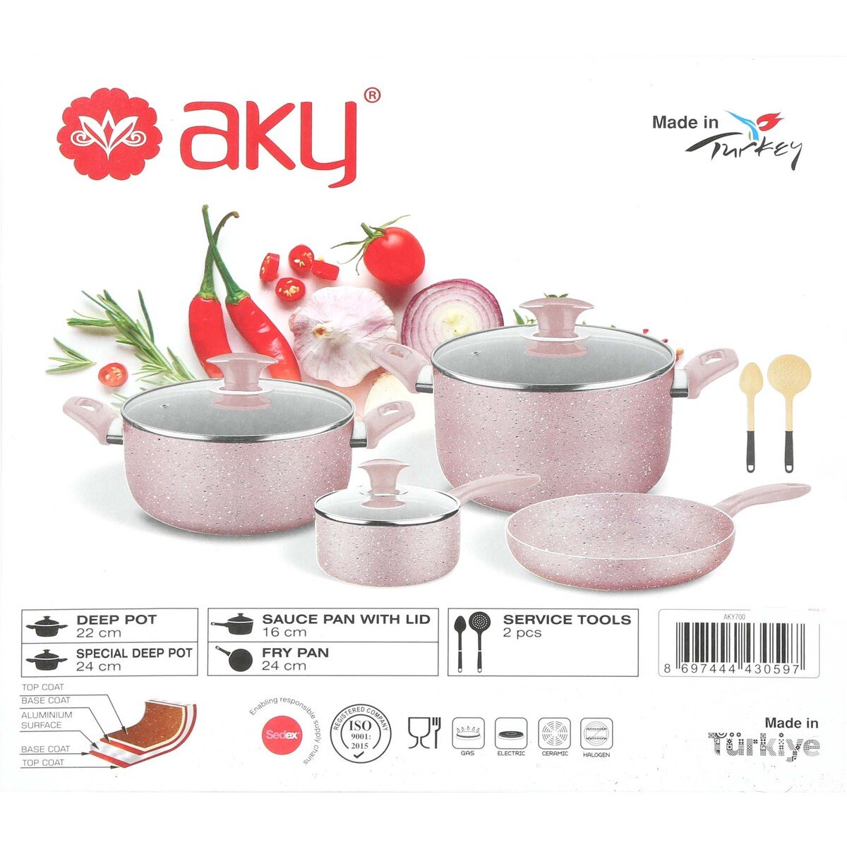 AKY Granit Cookware Set 9pcs AKY700