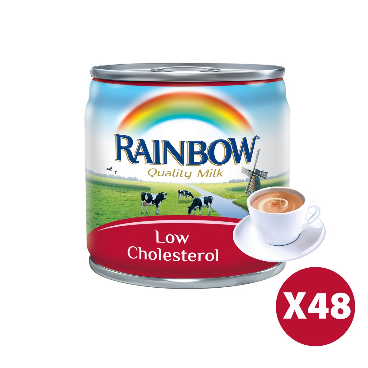 Rainbow Evaporated Low Cholesterol Milk 48 x 170 g