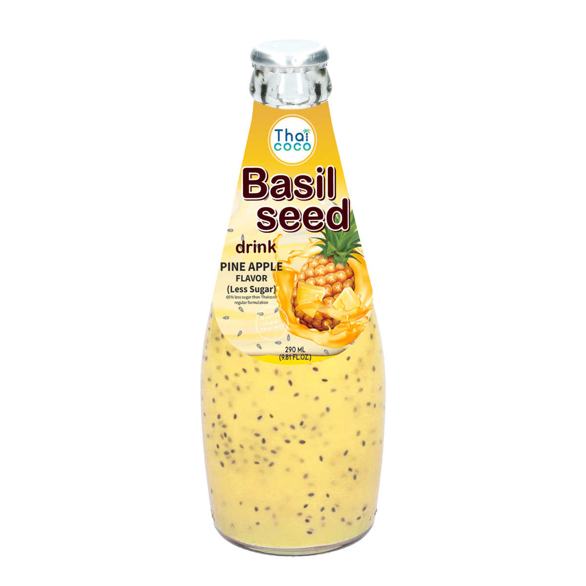 Thai Coco Basil Seed Drink With Pineapple Flavour Value Pack 3 x 290 ml