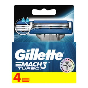 Gillette Mach3 Turbo Men's Razor Blade Refills 4 pcs