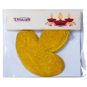 Advina Hanging Gold Diya Cutouts, 12 Pcs