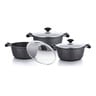 Prestige Essentials Granite Non Stick Cookware Set 6pcs Black PR80970