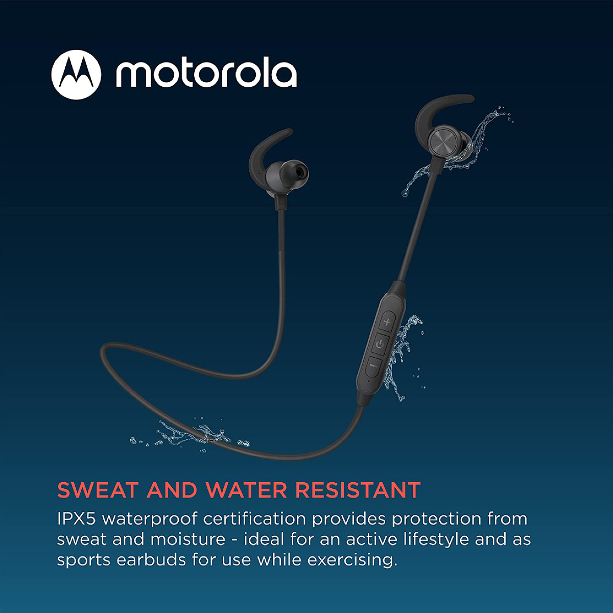 Motorola  Sport Wireless In-Ear Headphones Moto SP105 Black