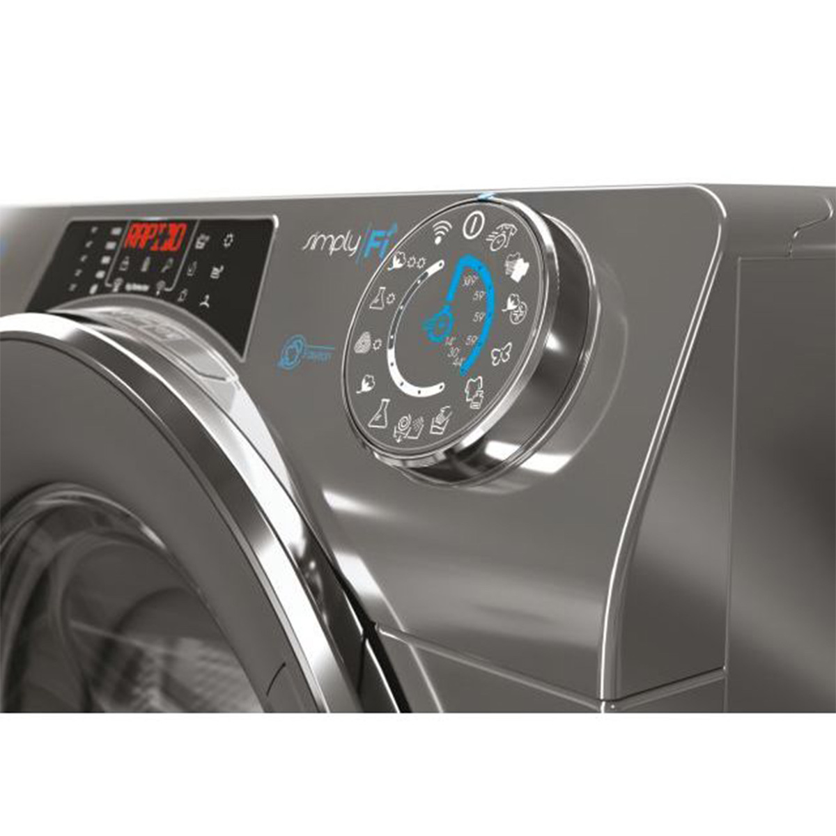 Candy Front Load Washer & Dryer Rapido 12.5/9 kg, 1400 RPM, Wi-Fi + BT, Steam Function, Class AAA, 6 Digit Display, Inverter Motor, Anthracite, ROW412596DWMCR19