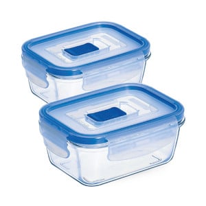 Luminarc Tempered Rctangle Glass Containers 122cl 2pcs V2556