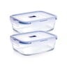 Luminarc Tempered Rctangle Glass Containers 122cl 2pcs V2556