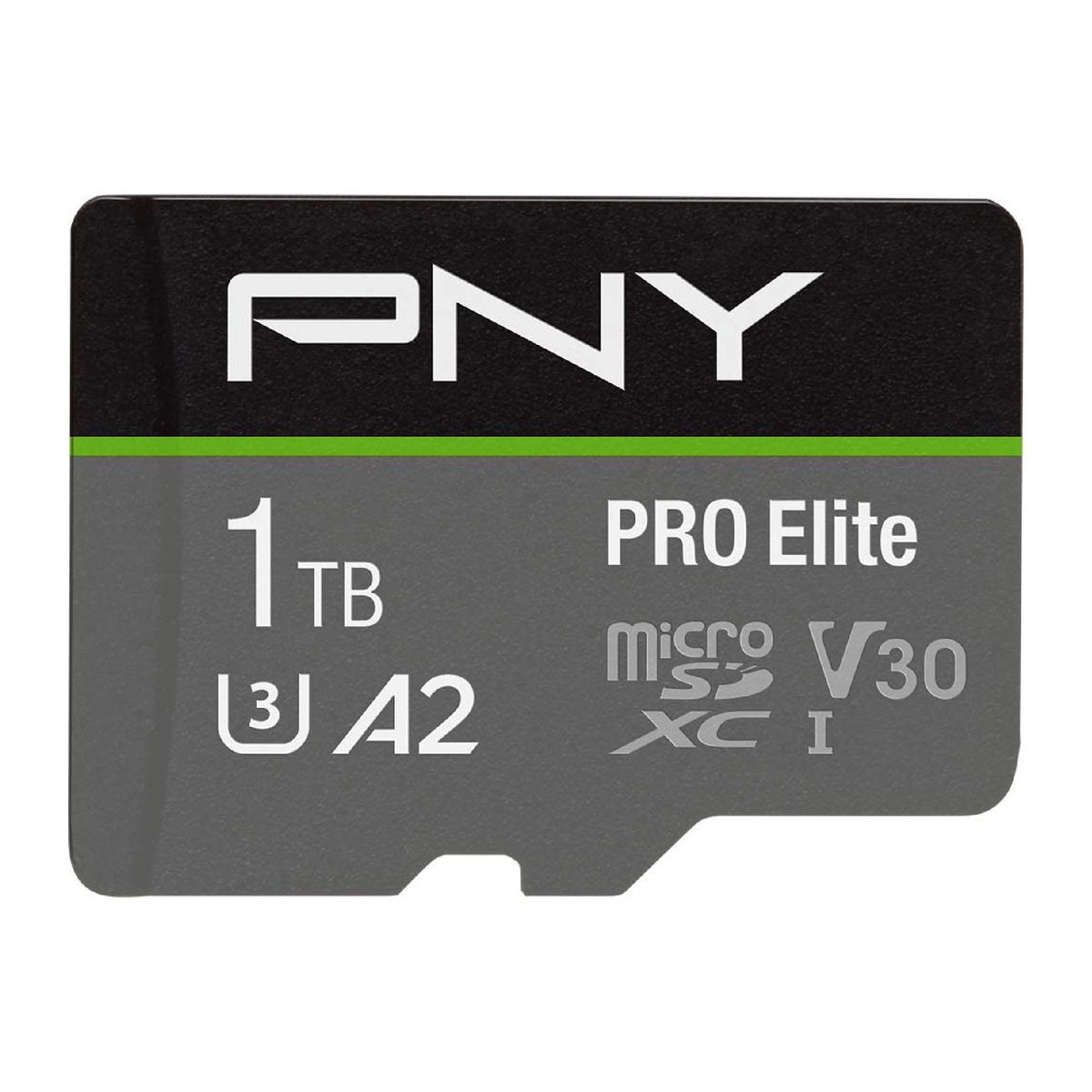 PNY 1TB PRO Elite Class 10 U3 V30 microSDXC Flash Memory Card - 100MB/s, Class 10, U3, V30, A2, 4K UHD, Full HD, UHS-I, micro SD