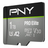 PNY 1TB PRO Elite Class 10 U3 V30 microSDXC Flash Memory Card - 100MB/s, Class 10, U3, V30, A2, 4K UHD, Full HD, UHS-I, micro SD