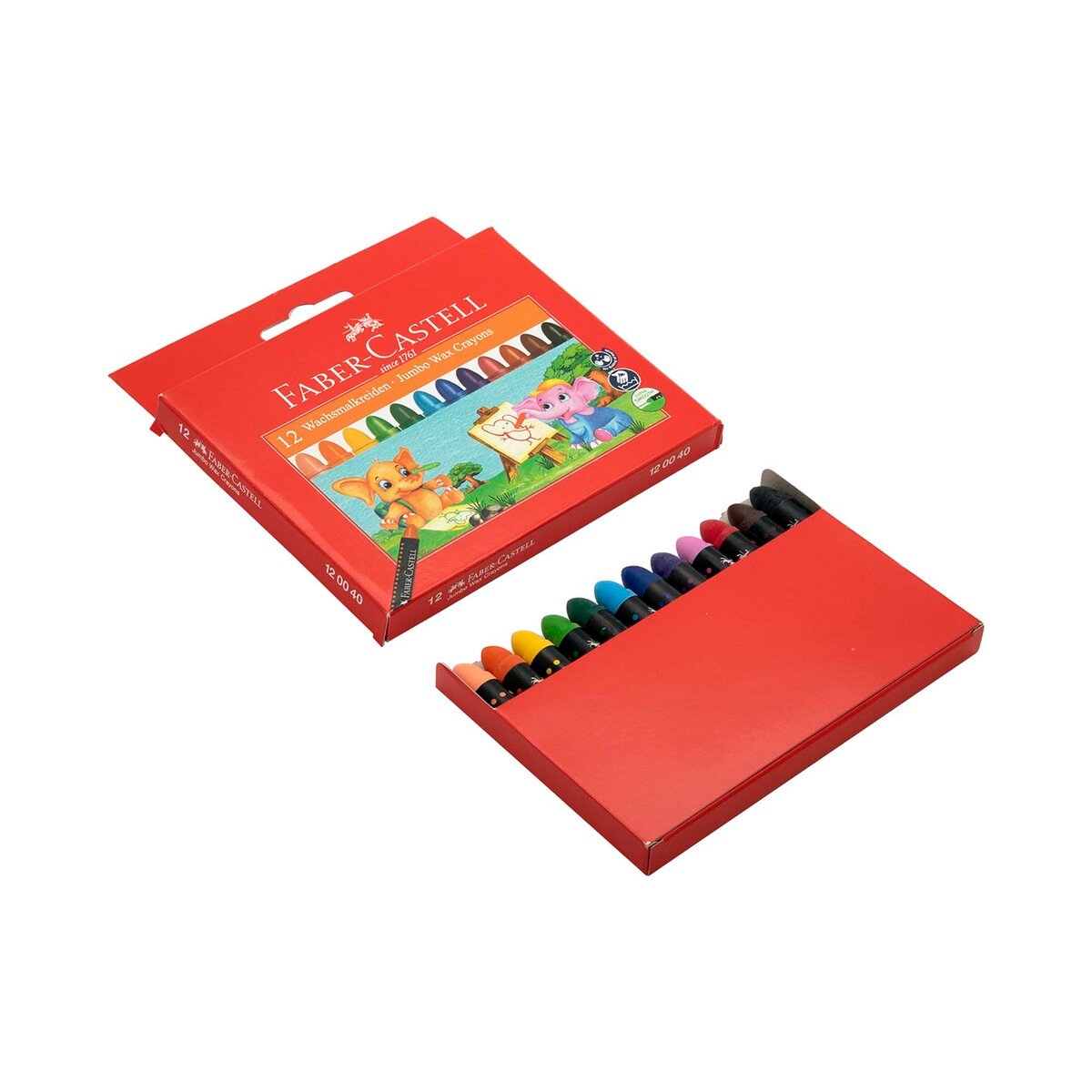 Faber-Castell Jumbo Wax Crayons 12 Pieces