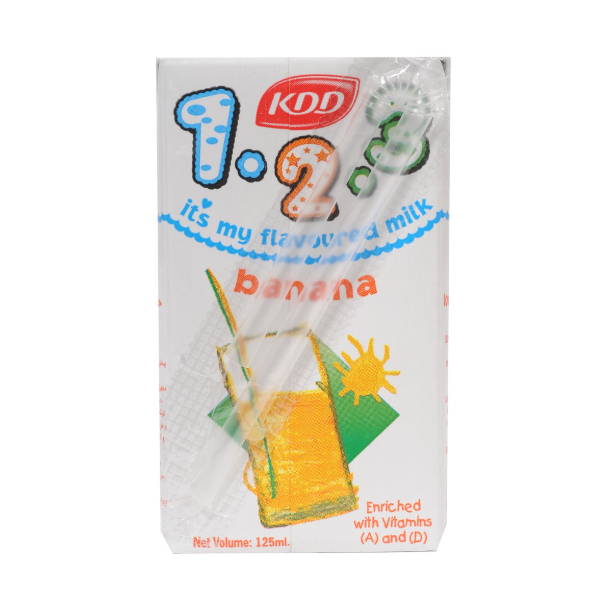 KDD 1-2-3 Banana Flavoured Long Life Low Fat Milk 6 x 125 ml