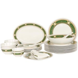 Melamine Dinner Set Sahara Green 34pcs