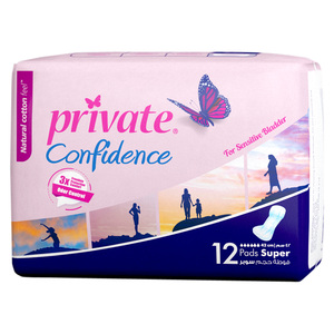 Private Natural Cotton Feel Confidence Super Pads  Size 42cm 12 pcs