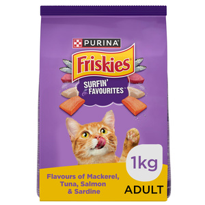 Purina Friskies Surfin Favourites Dry Adult Cat Food Value Pack 1 kg