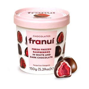 Franui Fresh Frozen Raspberries In White And Dark Chocolate 150 g
