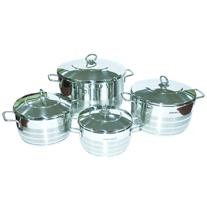Korkmaz Astra Stainless Steel Cookware Set with Lid, 8 pc, A1008