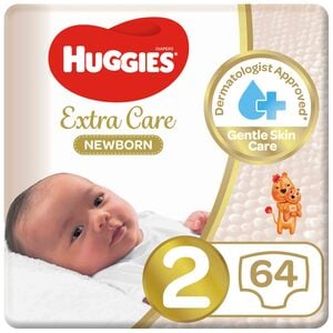 Huggies Extra Care Newborn Size 2 4 - 6 kg Jumbo Pack 64 pcs