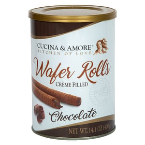 Cucina & Amore Cream Filled Chocolate Wafer Rolls 400 g