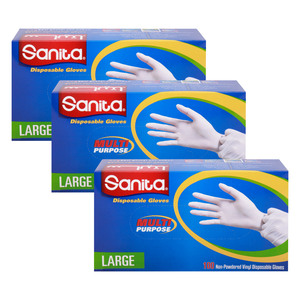 Sanita Non-Powdered Vinyl Disposible Large 3 x 100 pcs