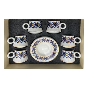 Pearl Noire Ceramic 90cc Turkish Coffee Mug, 12pcs(6pcs mugs and 6pcs saucer), MJ20