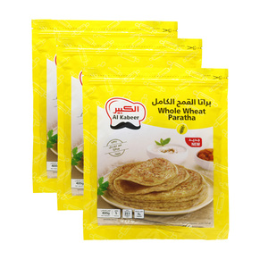 Al Kabeer Whole Wheat Paratha Value Pack 3 x 400 g