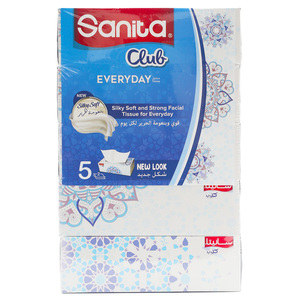 Sanita Club Silky Soft Facial Tissue 2 ply 5 x 130 Sheets