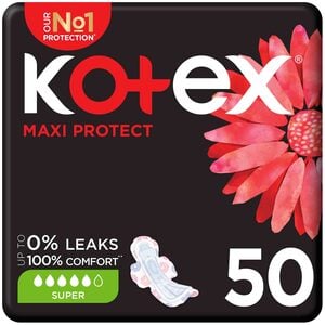 Kotex Maxi Protect Thick Super Size Sanitary Pads with Wings 50 pcs