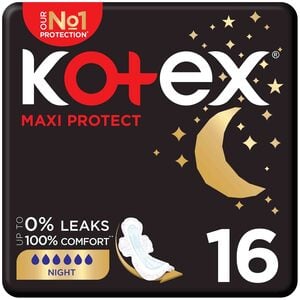 Kotex Maxi Protect Thick Overnight Protection Sanitary Pads with Wings 16 pcs
