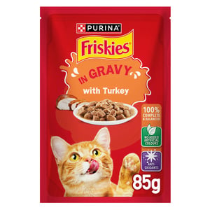 Purina Friskies Turkey Chunks in Gravy Wet Cat Food Pouch 85 g