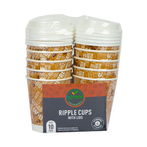 Ngreen Ripple Cups With Lid 8 oz 10pcs