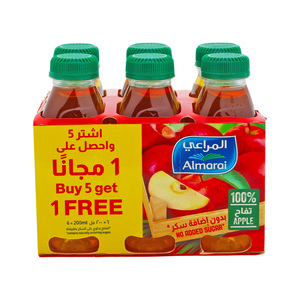 Almarai No Added Sugar Apple Juice 200 ml 5 + 1