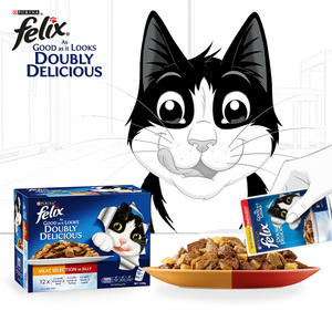 Purina Felix Doubly Delicious Meat Selection In Jelly ( Chicken & Beef Lamb & Turkey Duck & Lamb ) 12 x 85 g