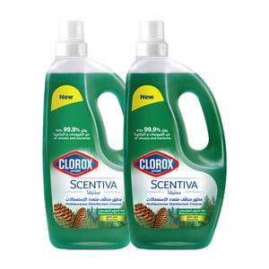 Clorox Scentiva Mediterranean Pine Forest Multipurpose Disinfectant Cleaner 2 x 1.5 Litres