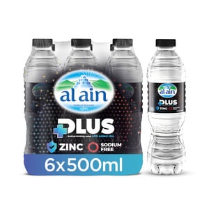 Al Ain Plus Fortified with Zinc & Sodium Free 6 x 500 ml