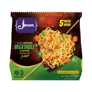 Jenan Instant Noodles Vegetable Flavour Value Pack 5 x 75 g