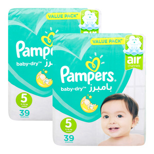 Pampers Baby Dry Diaper Size 5 11-16 kg Value Pack 2 x 39 pcs