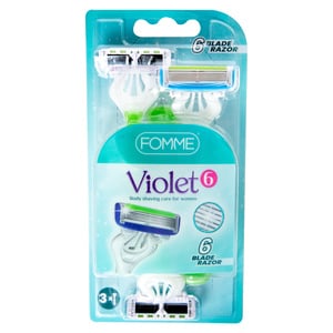 Fomme Violet 6 Blade Razor Body Shaving Care for Women 3 pcs