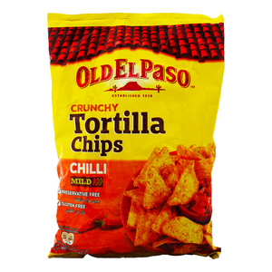 Old El Paso Crunchy Tortilla Chips Chilli Mild Value Pack 185 g