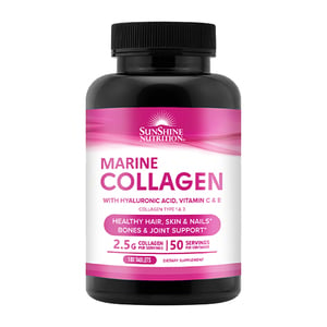 Sunshine Nutrition Marine Collagen With Hyaluronic Acid, Vitamin C & E 100 pcs