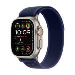 Apple Watch Ultra 2 GPS + Cellular, 49 mm Natural Titanium Case with Blue Trail Loop - M/L